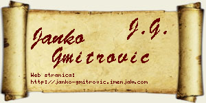 Janko Gmitrović vizit kartica